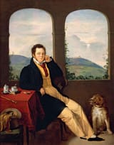 Portrait-oil-wood-Franz-Schubert-Gabor-Melegh-1827