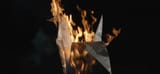 burning crane