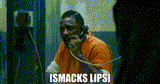 smacks lips