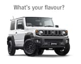 Jimny Lite, manual only, CD player, halogen headlights, steel wheels, AC vs Climate, No rear 12v, no front fog lights, non folding mirrors in plastic, black handles, etc