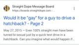 would it be gay for a man to drive a hatchback