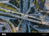 los-angeles-hollywood-101-and-harbor-110-four-level-freeway-interchange-K0WCF6