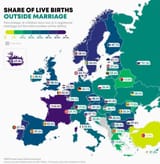 children born to single mothers in Christian countries versus virtually none in Muslim countries
