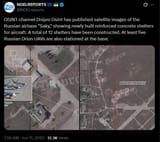 OSINT channel Dnipro Osint has published satellite images of the Russian airbase &#039;Saky,&#039; showing newly built reinforced concrete shelters for aircraft 11-06-2025