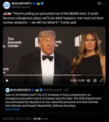 They’re pulling our personnel out of the Middle East. It could become a dangerous place, we’ll see what happens. Iran must not have nuclear weapons 12-06-2025 Trump HD