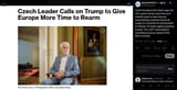 Czech President Petr Pavel urges the US to grant Europe more time and realistic goals to deter Russia, emphasizing sustained American 12-06-2025 peace in Ukraine