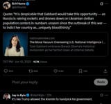 Quote, &#039;It is despicable that Gabbard would take this opportunity — as Russia is raining rockets and drones down on Ukrainian civilian population centers&#039; 10-06-2025