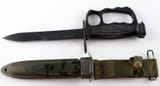 vietnam-era M7 bayonet with aftermarket aluminum knuckle duster grip panels