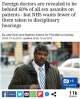 foreign doctors 60% of sex assault NHS