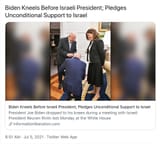 Biden kneels before Israeli president