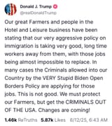Trump defends illegals