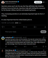 Sanctions alone won&#039;t win the war. But they definitely help Ukrainian Defense Forces do their job. Sanctions help with limiting the resources 10-06-2025 military machine