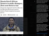 Russia lured African farmers by fake job adverts, then sent them to fight against Ukraine, The Telegraph reports 11-06-2025 36-year-old Jean Onana from Cameroon PIC