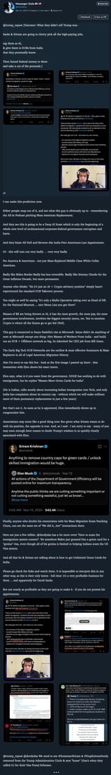 H1B Trump Elon Sriram &amp; Sacks indians poos pajeets mass american replacement deep ai scam