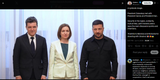 A symbolic image. 11-06-2025, President Zelenskyy met with President Sandu and President Dan. Security in the region, solidarity, mutual help,