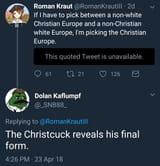Christian Christcuck Tweet Twitter non-White Europe Black African Immigration