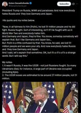 President Trump on Russia, WWII and paradoxes, And now everybody hates Russia and they love Germany and Japan 12-06-2025 His quote and my notes below HD