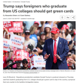 trump green card students