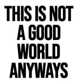This World Not Good Anyways