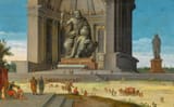 Jacob van der Ulft (Gorinchem 1627-1689 Noordwijk) The Phidian Statue of Zeus at Olympia, with Olympic Games Taking Place at its Feet - Oil on Panel