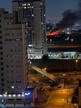 Fire burning at Mehrabad Airbase, Tehran