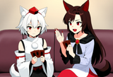 Momiji needs two more cards to compelete Exodia, while Kagerou is hoping to draw Pot of Gold in her next turn