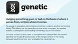 Genetic Logical Fallacy