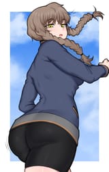 yande.re 852315 afrobull amane_suzuha ass bike_shorts steins;gate