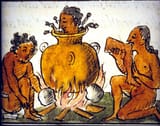 Bernardino_de_Sahagun_-_Ritual_cannibalism_among_the_Aztecs_Manuscript_by_Bernardino_de_Sahagun_17th_cen_-_(MeisterDrucke-948995)