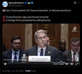 Sen. Coons grilled US Treasury Bessent on Russia sanctions 12-06-2025, 0 new Russian orgs sanctioned, 0 foreign firms penalized HD