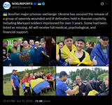 Another major prisoner exchange, Ukraine has secured the release of a group of severely wounded and ill defenders held in Russian captivity 12-06-2025