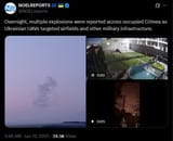 Overnight, multiple explosions were reported across occupied Crimea as Ukrainian UAVs targeted airfields and other military infrastructure. 13-06-2025