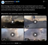 More footage of Israel&#039;s attack on Iran. Israel destroyed one of Iran&#039;s most important nuclear facilities, the reactor in Natanz, the reactor hall and most of the centrifuges 13-05-2025