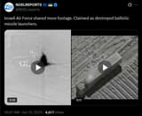 Israeli Air Force shared more footage. Claimed as destroyed ballistic missile launchers. 13-06-2025