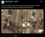 The first satellite images show significant damage to Iran&#039;s nuclear enrichment facility in Natanz following Israeli airstrikes. 13-06-2025