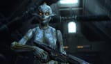Scorpio wielding blaster rifle