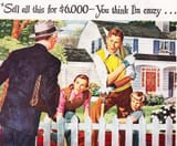 wholesome trad 1950s man gardening with nuclear family refuses to sell idyllic white picket fence suburban home to jew