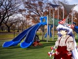 touhou mokou at the park