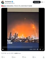 Screenshot 2025-06-13 at 12-28-30 (4) The Saviour on X 🚨🇮🇷🇮🇱 BREAKING THIS IS TEL AVIV RIGHT NOW! https __t.co_DvJFGOm8M2 _ X