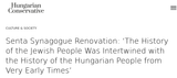 Screenshot 2023-10-08 at 13-22-40 Senta Synagogue Renovation ‘The History of the Jewish People Was Intertwined with the History of the Hungarian People from Very Early Times’ Hungarian Conservative