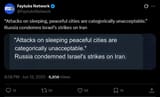 Screenshot 2025-06-13 at 21-08-27 Faytuks Network on X “Attacks on sleeping peaceful cities are categorically unacceptable.” Russia condemns Israel’s strikes on Iran https __t.co_ff3OldHAO5 _ X