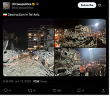 Screenshot 2025-06-13 at 17-58-04 (9) DD Geopolitics on X 🇮🇷 Destruction in Tel Aviv. https __t.co_unb7PFGBEq _ X