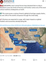Screenshot 2025-06-13 at 20-27-57 Breaking News on X 🚨🇮🇷 BREAKING Iran’s armed forces have declared that no ship is allowed to cross the Strait of Hormuz until further notice one of the most critical maritime chokepoints on [...]