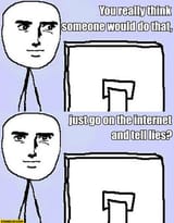 Go on the internet and tell lies