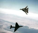 F-14 and A-4 mock dogfight