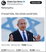 Netenyahu threatens the entire world