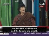 Gadaffi says Israel and Palestine are both stupid