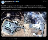 Satellite imagery reveals damage to Iran’s Kermanshah missile base. While surface-level silos sustained visible destruction, the underground facilities 13-06-2025