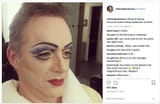 Jordan Peterson in tranny clown makeup, applied by his daughter Mikhaila as humiliation ritual and revenge