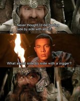 Amazon LOTR side by side with an elf